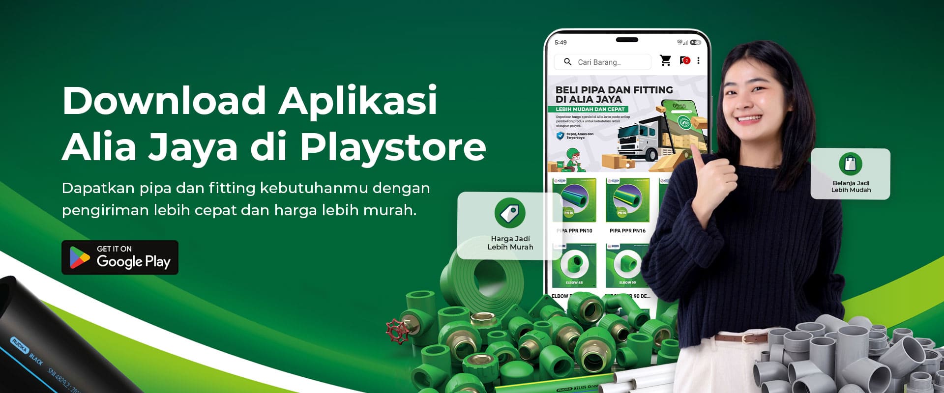Pipa dan Fitting Murah di Aplikasi Alia Jaya